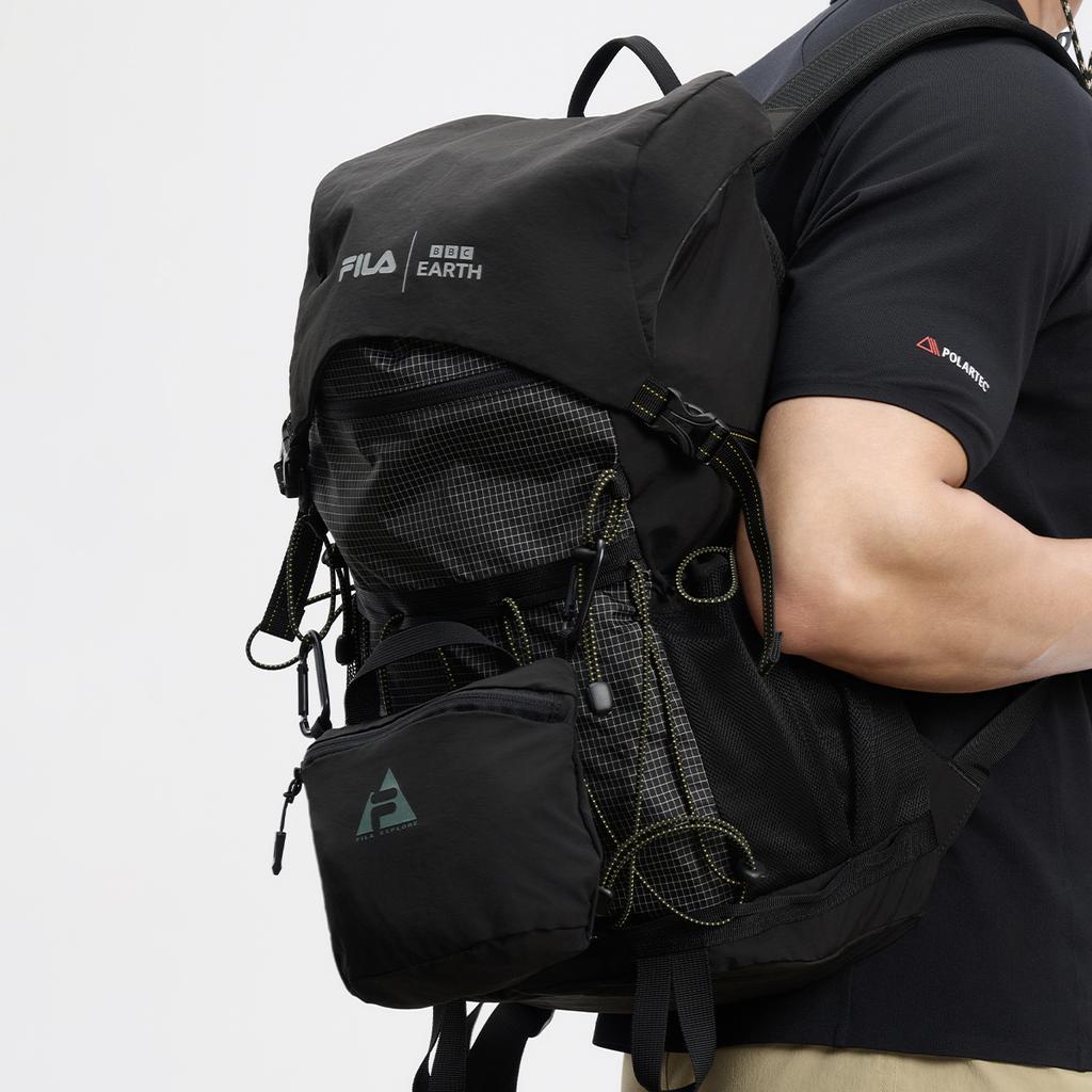 New FILA BBC EARTH Collaboration Collection Fabric Backpack Regular Men's Pitch Black A13M437101FBK