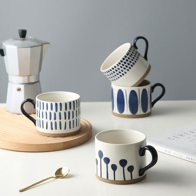 Basket Color Breakfast Cup Large Capacity Ceramic Mug Oatmeal Cup Chunky Nordic Milk Coffee Cup