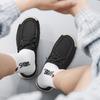 Men's Summer New Large Size Slip-On Driving Shoes Outdoor Genuine Leather Breathable Rubber Sole Square Toe Bean Bean Shoes