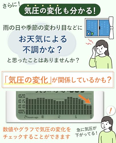 Tanita Thermometer, Hygrometer, and Barometer [Large screen + graph for easy understanding of changes in atmospheric pressure/temperature/humidity] Cl