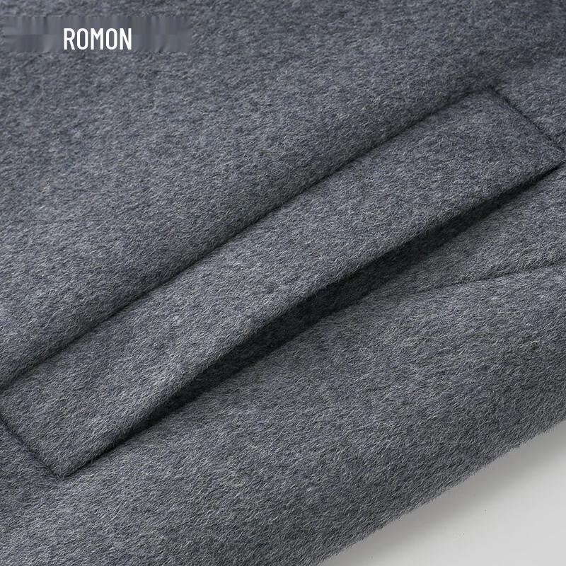 Luomeng Men's Extra Long Double-Faced Wool Blend Winter Trench Coat