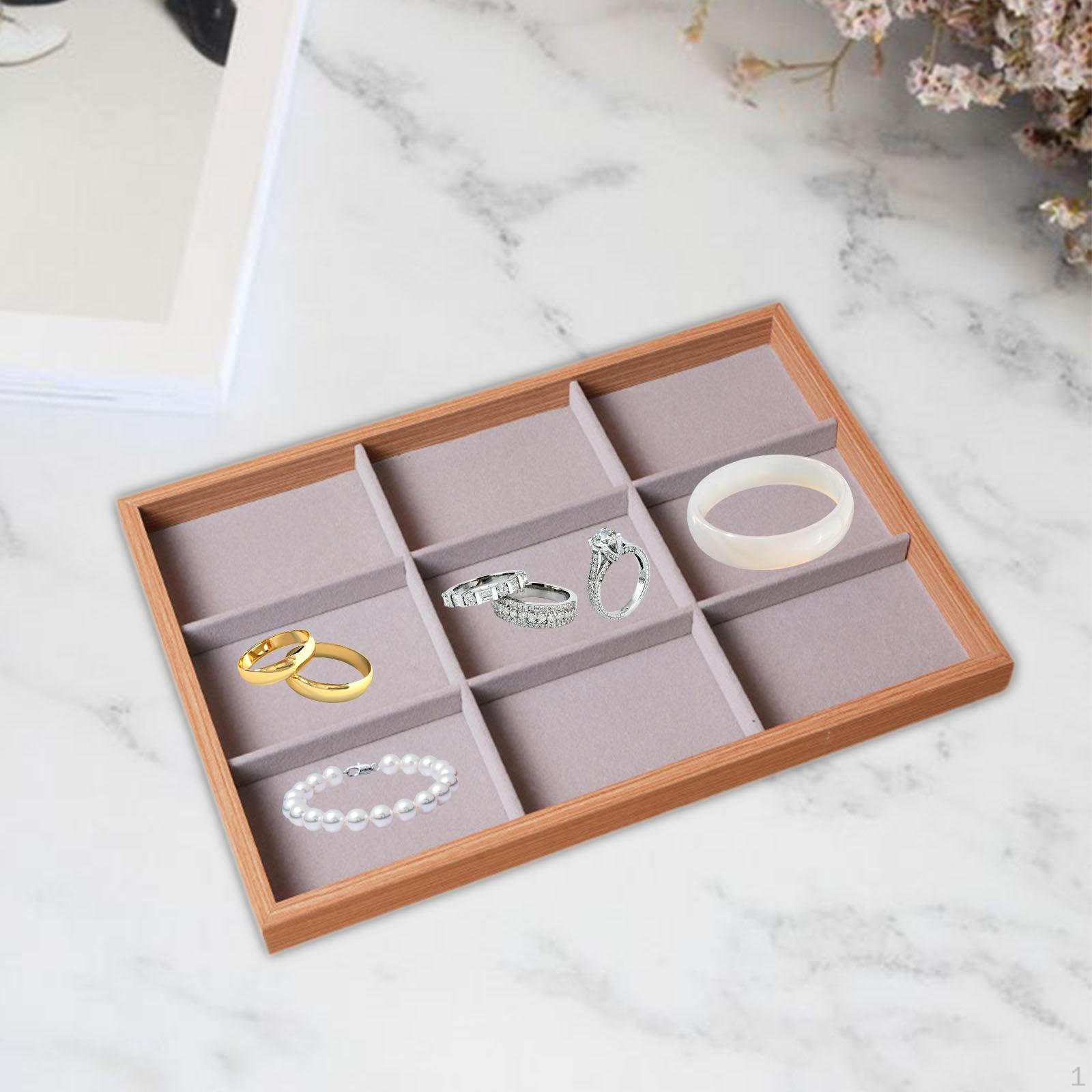 

Ящик для ювелирных изделий, лоток-органайзер, чехол для хранения браслета, деревянная подарочная модная коробка для 9 Grids светло-коричневого