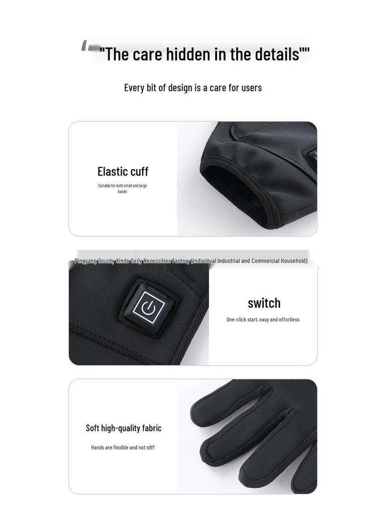 Heated Cycling Gloves with Three-Level Temperature Control - USB Powered Ski Cold-Proof Thickened Warm Gloves