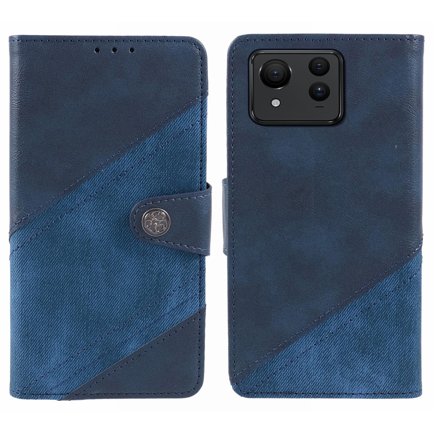 

For Asus Zenfone 11 Ultra 5G Case PU Leather Phone Cover Folio Wallet Crazy Texture Dark Blue