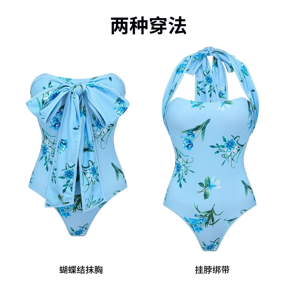 European and American swimwear with a fresh bow jumpsuit and a high-end swimsuit S