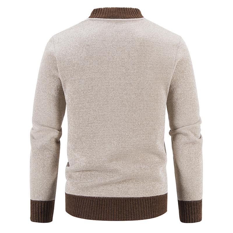 Men's Knitted Baseball Collar Cardigan: Thick Velvet, Long-Sleeved, Embroidered Winter Sweater Jacket.