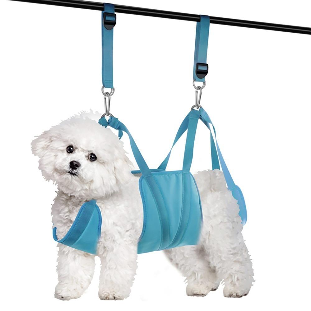 Thick Fabric Pet Grooming Hammock Blue Tone Pet Care Helper Kit  Home Pet Grooming M