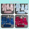 Luxurious Silk Pajama Set With Built-in Padding V Neck Elegant Five Piece Homewear In Multiple Colors For Women