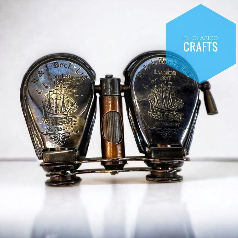 Nautical Maritime Antique Style Brass Soli BINOCULAR 4" Travelling pocket Telescope Binoculars Antique 1857 Brass Gift