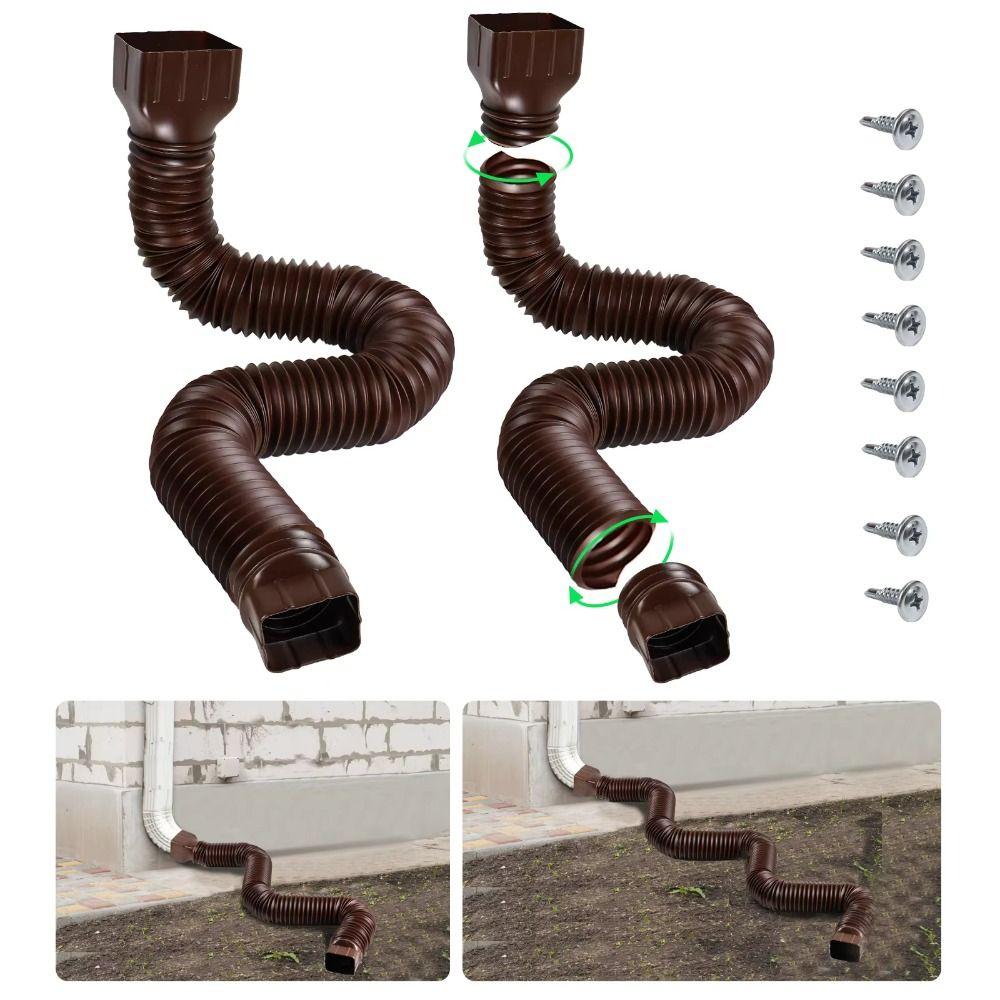 Flexible PE Downspout Extender Durable Weather-Resistant Drainage Extension Pipe Explosion-Proof Freeze-Proof