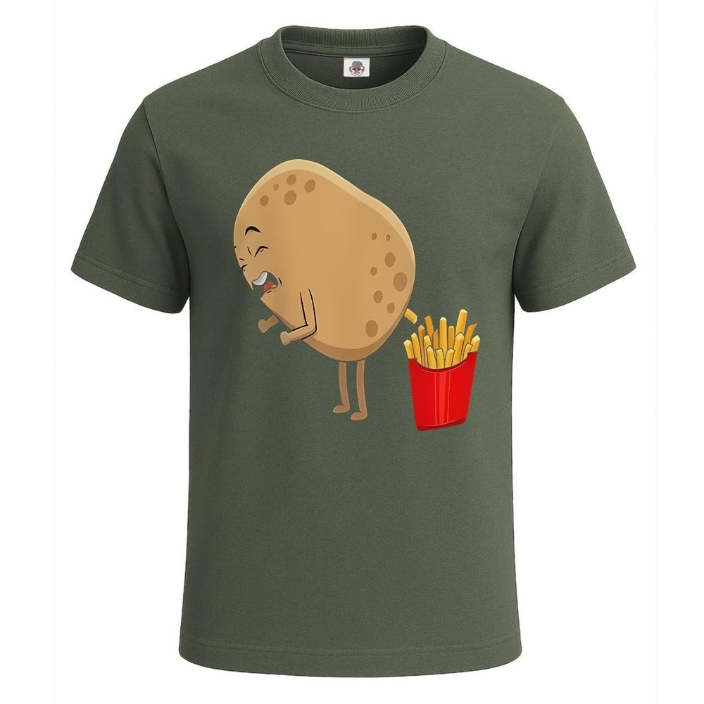 Potato pooping fries funny french fries potato lover mens tshirt tee top 2XL