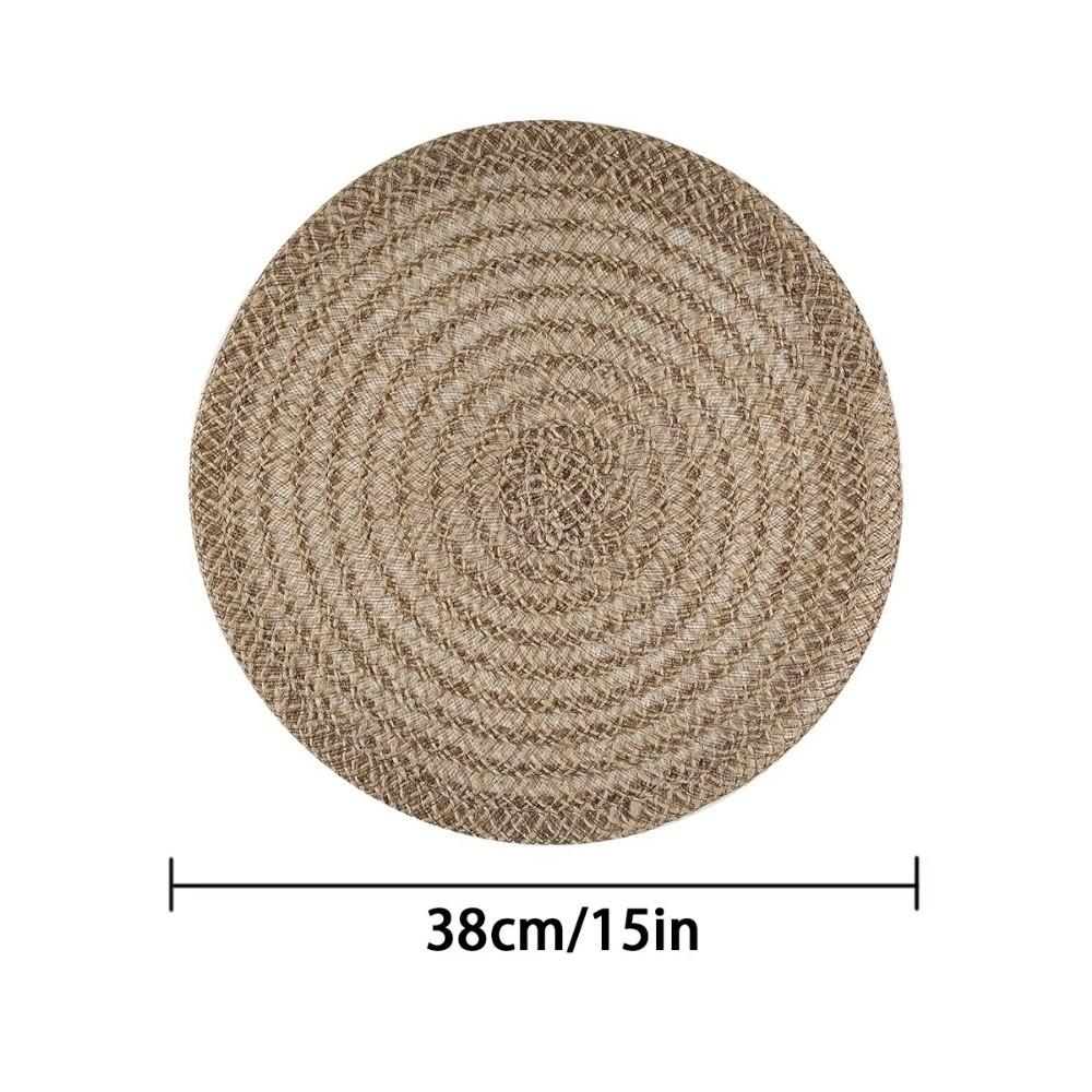 New Woven Dining Placemats Round Washable Insulation Mat Boho Style Heat-resistant Table Mat For Coffee Kitchen Dining Room