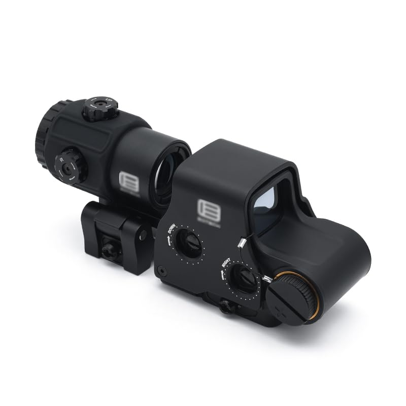 EO EXPS3 558 G43 Type Replica Dot Sight with Magnifier and Mount Spacer, 3x Booster Scope, Black Engraving (PJ558+G43 Black)