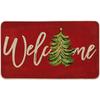 Imitation Linen Christmas Floor Mats - Bathroom & Door Holiday Decor Mats