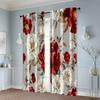 2pcs, Print Curtains 2D Print Glam Style Floral Print Twill Versatile Fabric (without Rod) Art Deco Festive Perfect for Bedroom,