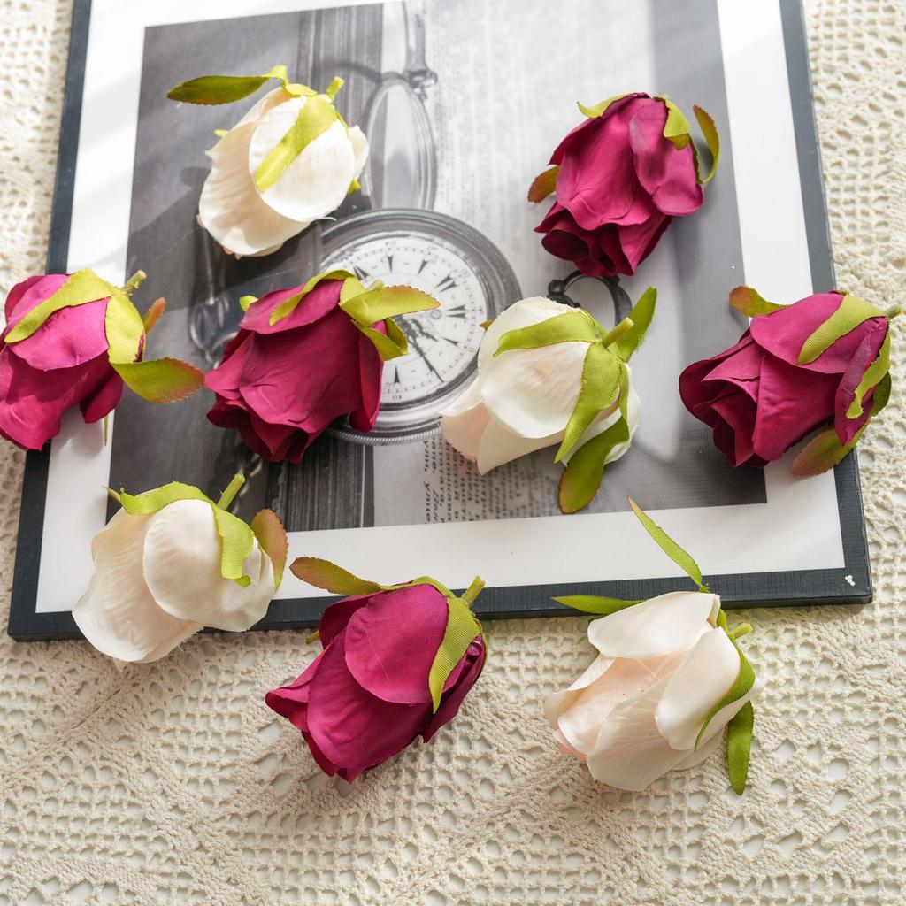 Bouquet di Boccioli di Rosa Artificiale per Decorazione di Matrimonio e Artigianato