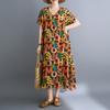 DIMANAF New 2026 Summer Women Plus Size Beach Long Dress Sundress Loose Casual Maxi Lady Floral Print Dress