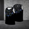 Men s Plus Size V Neck Sleeveless Printed Tank Top Black Mandala Pattern Straight Hem