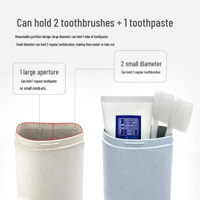 Portable Wheat Straw Toothbrush & Toothpaste Travel Case