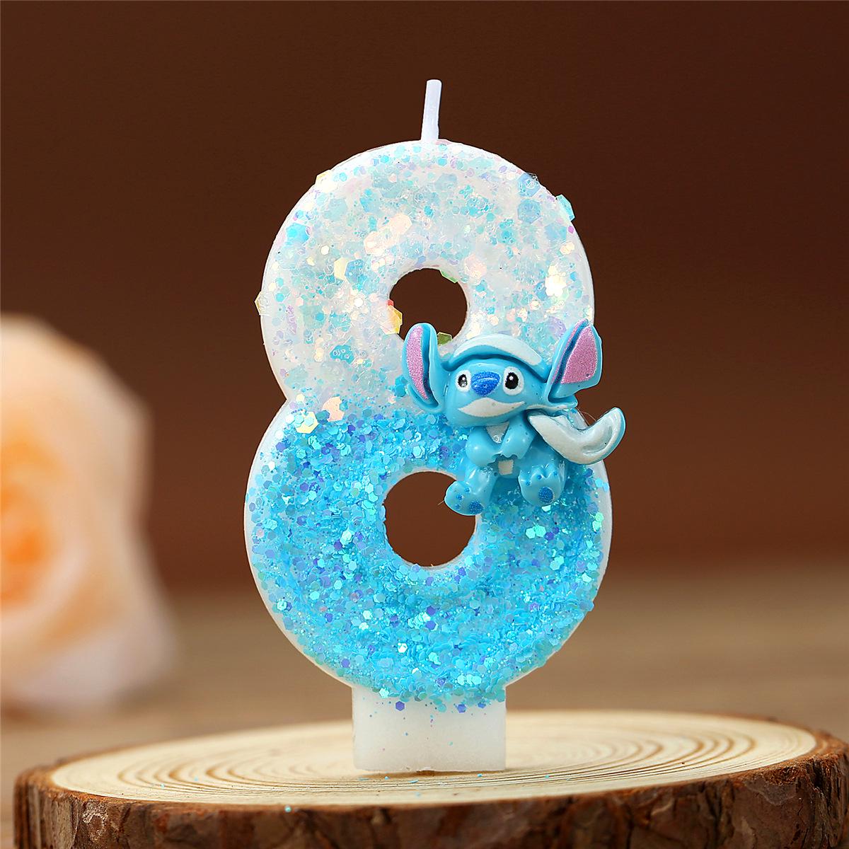 Cartoon Stitch Two-Color Number Birthday Candles for Party Decoration