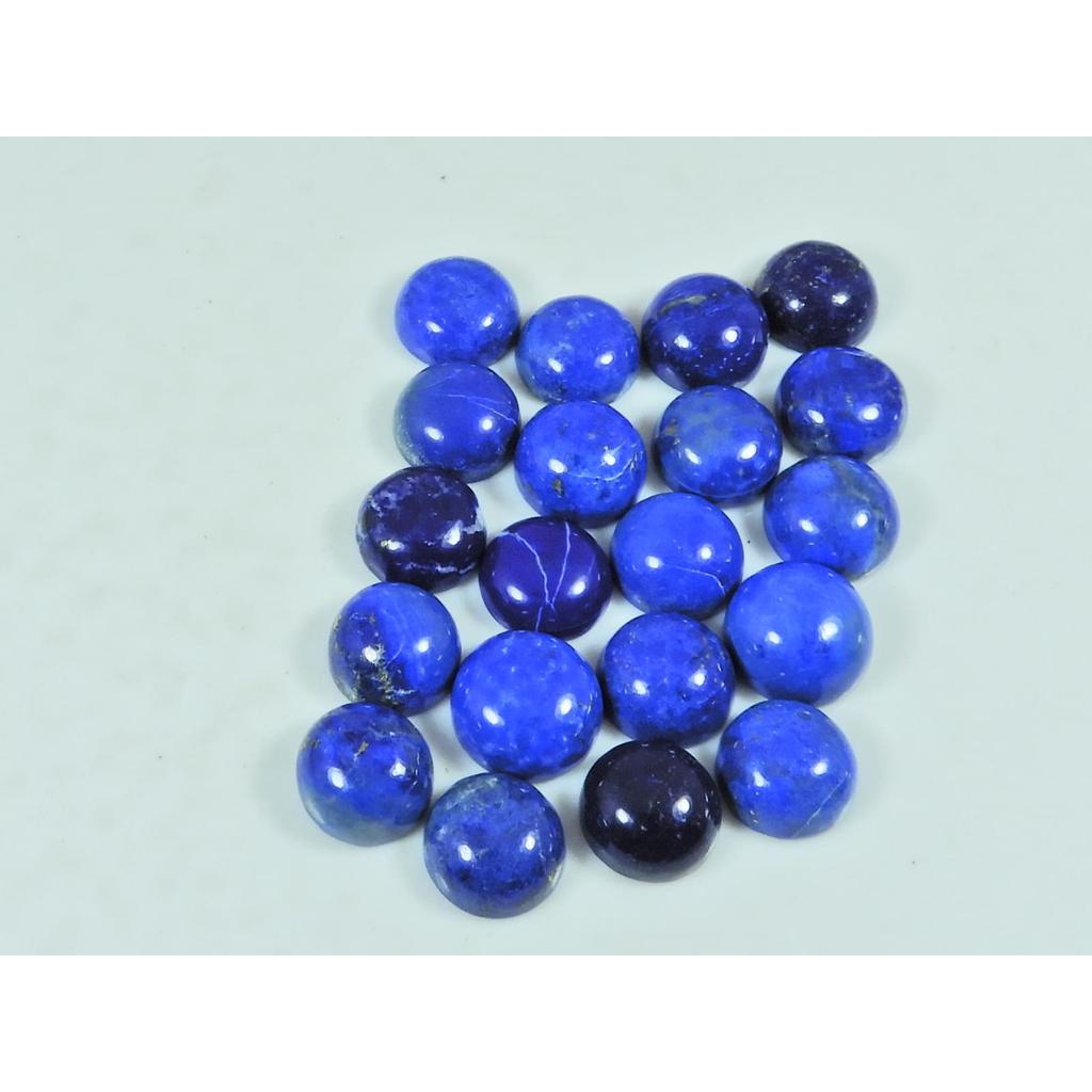 9X9 MM Natural Lapis Lazuli Round Cabochon Loose Gemstone 20Pcs Lot 65Cts. C-3765