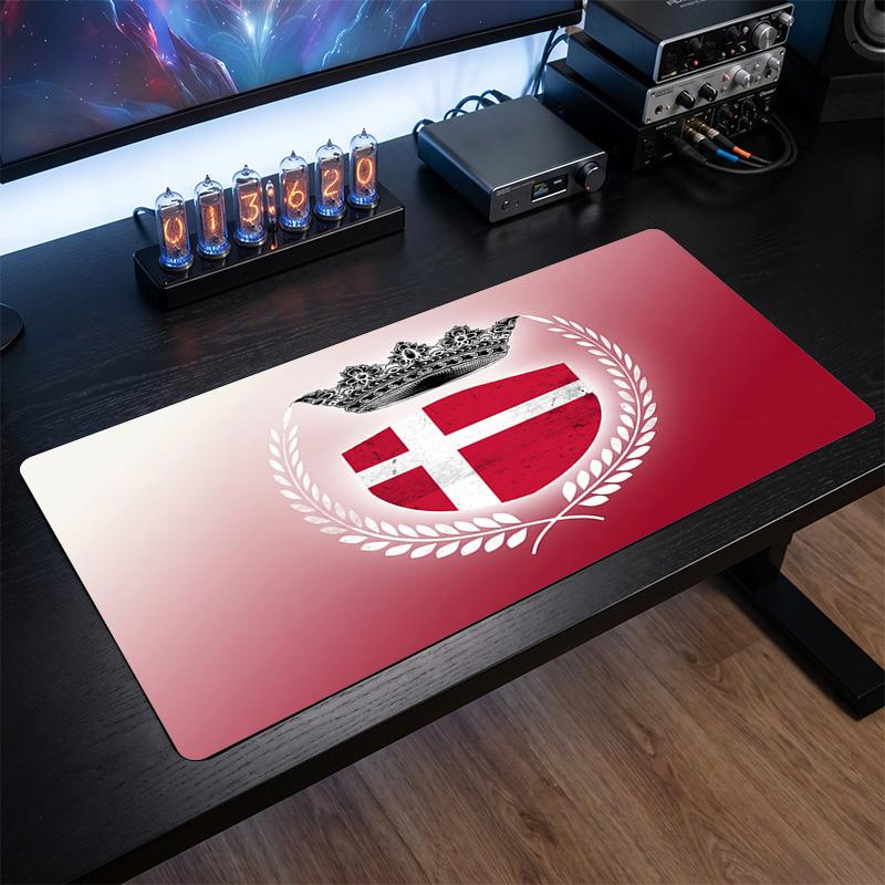 Denmark Football Crest Mouse Pad, Extended Non Slip Rubber Desk Mat for Gaming Office Laptop Fan Gift