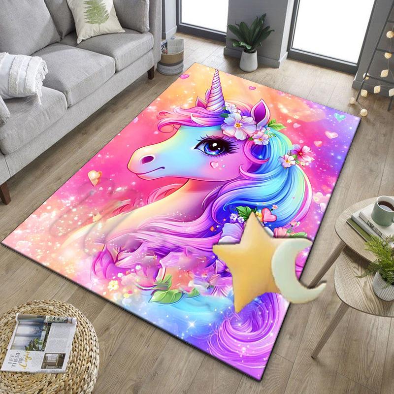 Magical Unicorn Fantasy Office Rug Chair Mat, Entryway Carpet, Suitable for Front Door, Bedroom, Living Room, Desk, Holiday Gift