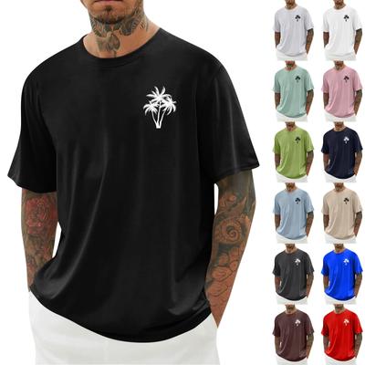 T-shirt imprimé hawaïen pour hommes Haut ample décontracté à manches courtes pour hommes