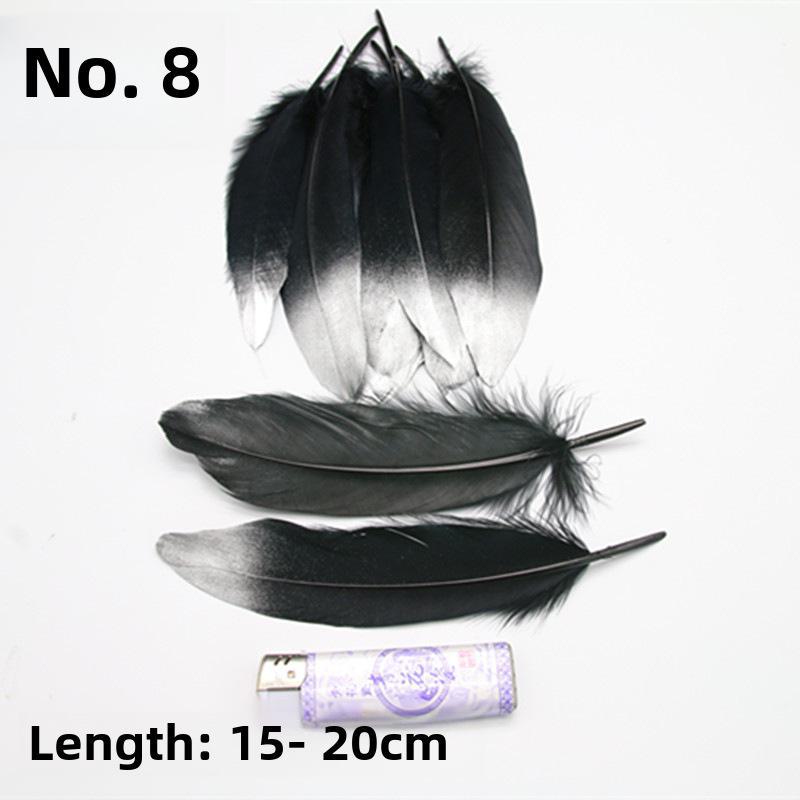 DIY Feather Jewelry Accessories: Large Floating Gold Feather, Small Straight Knife, Spray Gold Gradient Feather