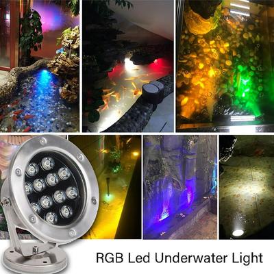 IP68 Led Underwater Light RGB Outdoor Waterproof Colorful Water Spotlight Swimming Pool Light Fountain Light 3W/6W/12W