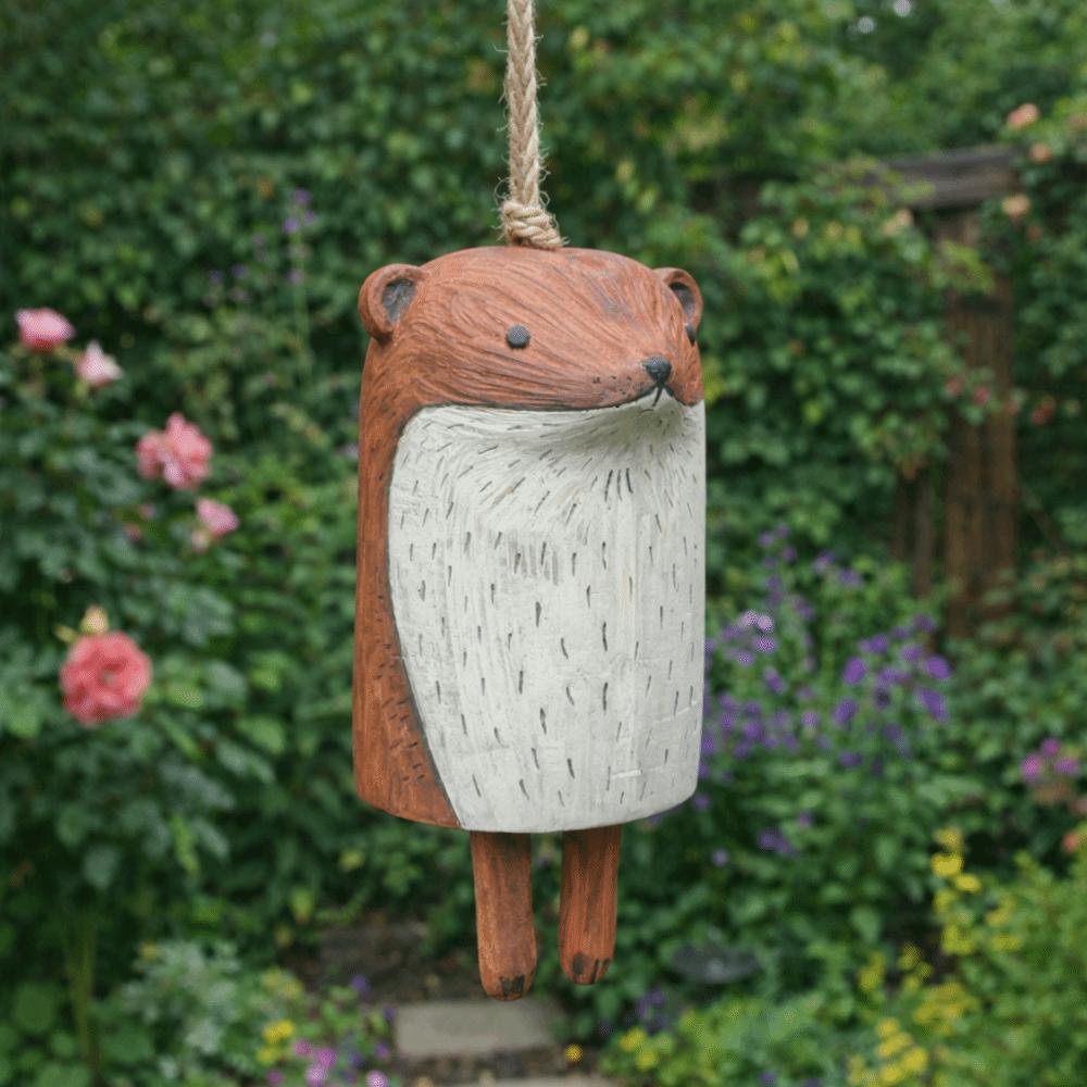 Creative Rustic Style Resin Animal Wind Chime Hanging Cute Animal Shape Wind Bell Decorative Garden Pendants Balcony Decoration