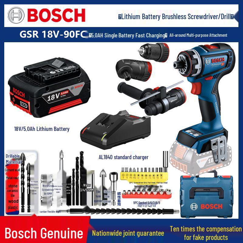 

Акумуляторний дриль/шуруповерт Bosch GSR18V-90FC зі швидкозмінним патроном та пістолетною рукояткою