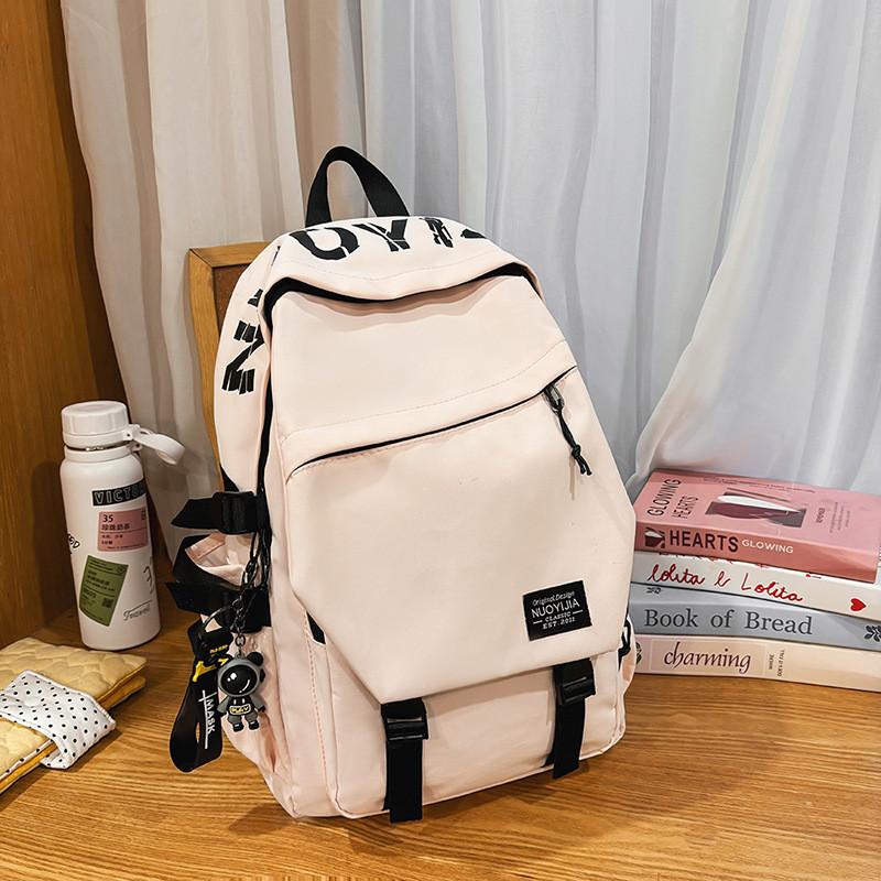 Big Capacity Simple Backpack With Letter Print Design And Waterresistant Fabric