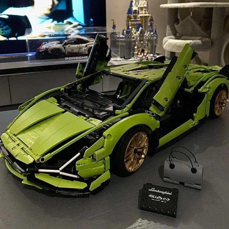 

3696PCS Champagne Lambo Technical Car SIAN Roadster Model FKP37 Kit Model Fit 42115 Building Blocks Toys Kids Christmas Gifts No Original Box