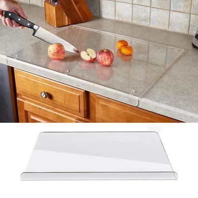 Planche à découper transparente avec rebord Antidérapante Cuisine Acrylique Planches à découper Plan de travail Protecteur de plan de travail Ustensile de cuisine