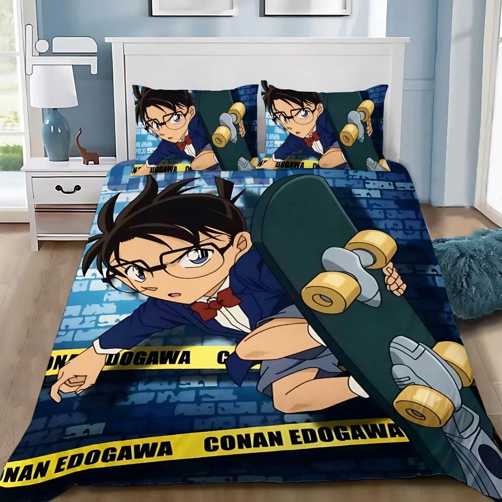 Anime Duvet Cover Pillowcase D-Detective C-Conan Bedding Set Adult Boy Girl Bedroom Decoration Children Single Double Large Size