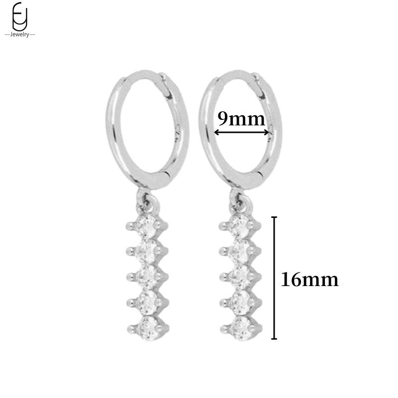 925 Silver Ear Buckles Fashion Hoop Earrings White Crystal Luxury Women's Earrings Wedding Women's Jewelry Premium Gift