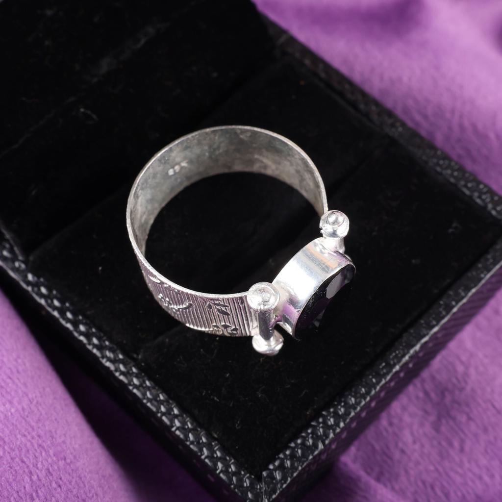 Black Onyx Gemstone 925 Sterling Silver Jewelry Handmade Statement Ring For Gift RR-22-1