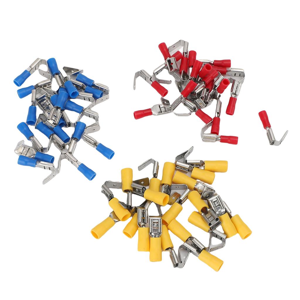 60Pcs Semi Insulated Piggyback Spade Connectors 22-10 AWG Quick Disconnect Piggyback Spade