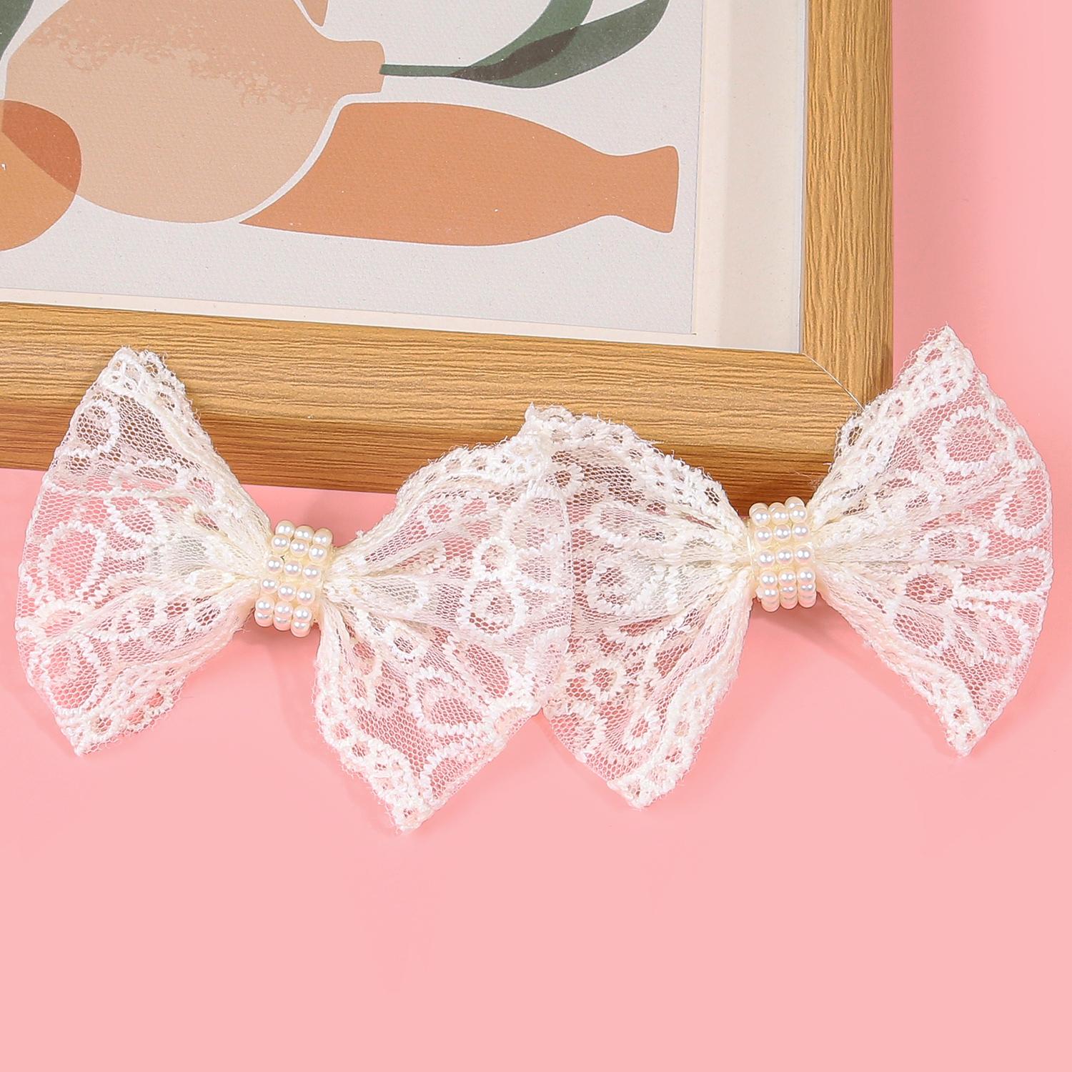 

2/6 шт. Женский однотонный кружевной бант для волос с зажимами, бант-бабочка, заколки для волос для девочек, держатель для хвостика, аксессуары для волос