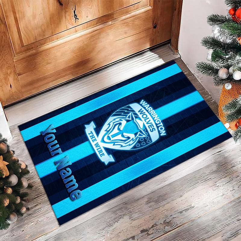 Tappeto in Velluto di Cristallo Stampato Warrington Wolves FC Tappeto Antiscivolo in Velluto di Cristallo Per Divano Camera da Letto Decorazione Interna per la Casa
