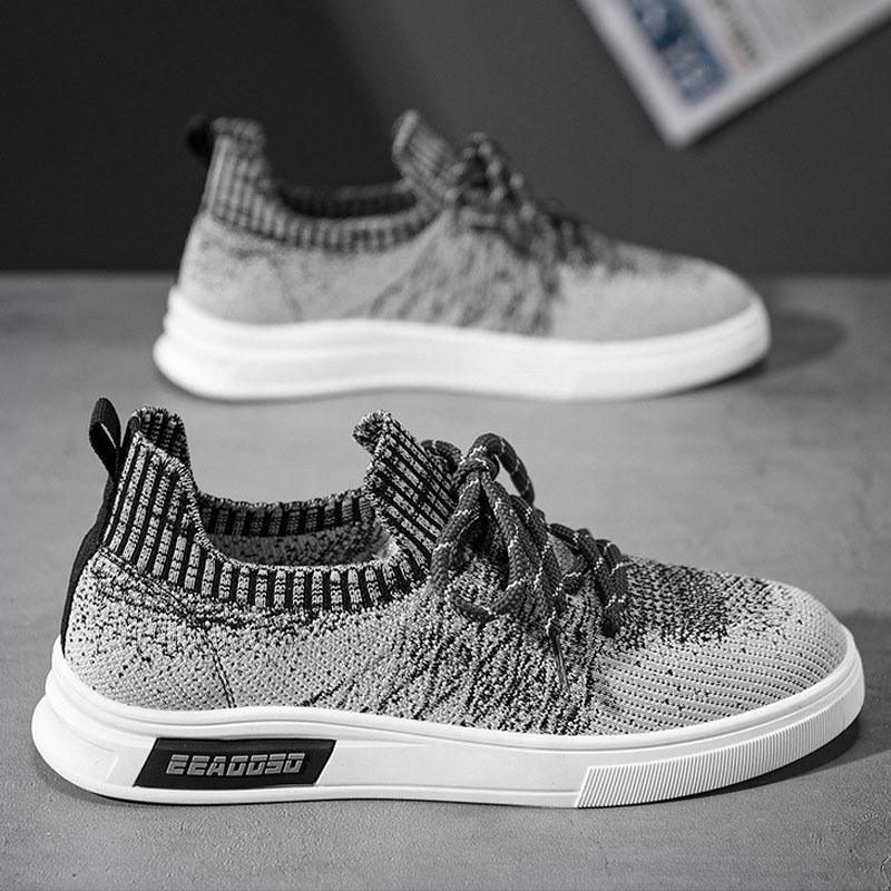 

Трикотажные мужские кроссовки, модная повседневная обувь из сетки разных цветов, плоская обувь для скейтбординга, мужская спортивная обувь для ходьбы, Tenis Para Hombre 39 чёрный