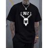 European Size Men'S Casual Sports Fashion Short-Sleeve Shirt with Trendy 2D Print Patterns Comfortable Casual Fashionable Tee Tops for Men