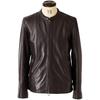 LIUGOO Genuine Leather Single Rider Jacket LIUGOO SRS12B S Size Dark Brown Men's
