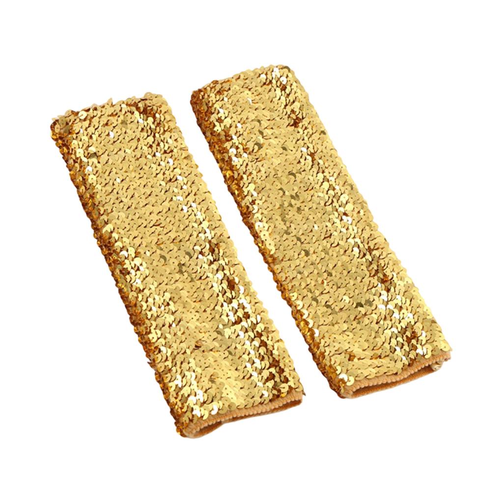 2pcs Fashionable Sequins Arm Sleeves Festival Celebration Long Arm Sleeves for Stage Performances and Themed Parties