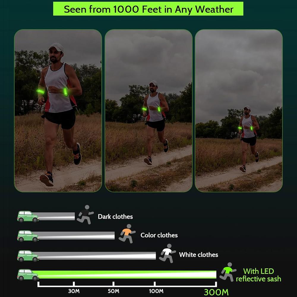 Nachtlauf Armband LED Lichtband Radfahren Sicherheitsarmband Outdoor Sport Sicherheitsarmgurt Beinwarnung Wiederaufladbares Armband