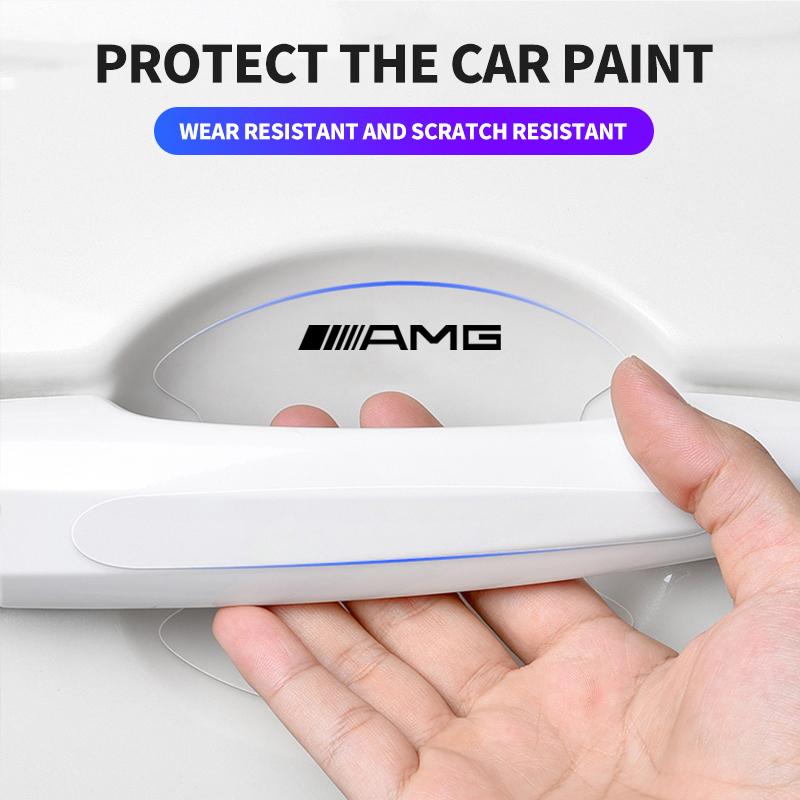 Transparent Car Door Handle Protector Film Sticker Auto Bowl Anti-scratch Stickers Decals For Mercedes benz AMG B-Class W245 W246 W247