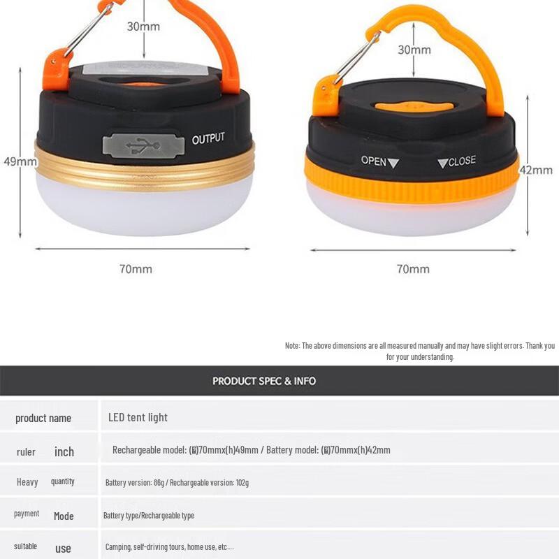 Multifunction Rechargeable Magnetic Camping Lantern
