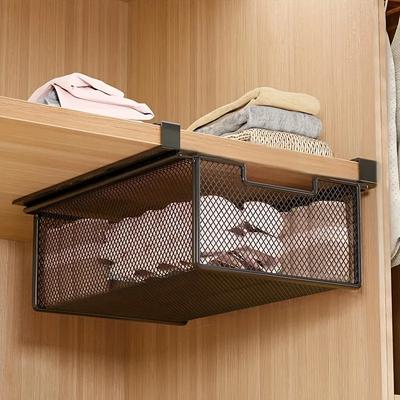 Cesta de Almacenamiento Colgante Portátil Debajo de la Mesa con Cajón Deslizante - Organizador de Escritorio Fácil de Montar para Oficina y Dormitorio
