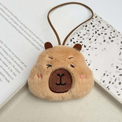 Squinting Capybara Plush Keychain Blinking Heart Capybara Key Ring Runny Nose Stuffed Doll Cartoon Animal Pendant Daily